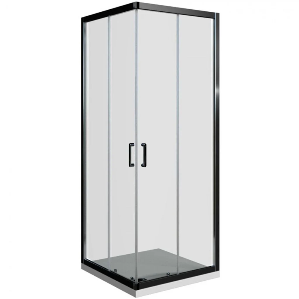 Slika proizvoda ARMAL DOMINO TUŠ KABINA KVADRATNA 80x80 cm CRNI/PROZIRNO STAKLO 6 mm H=190 cm
