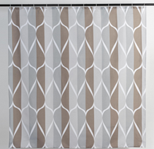Slika proizvoda TUŠ ZAVJESA 180X200 POLYESTER platnena, 4 nijanse sive, suza