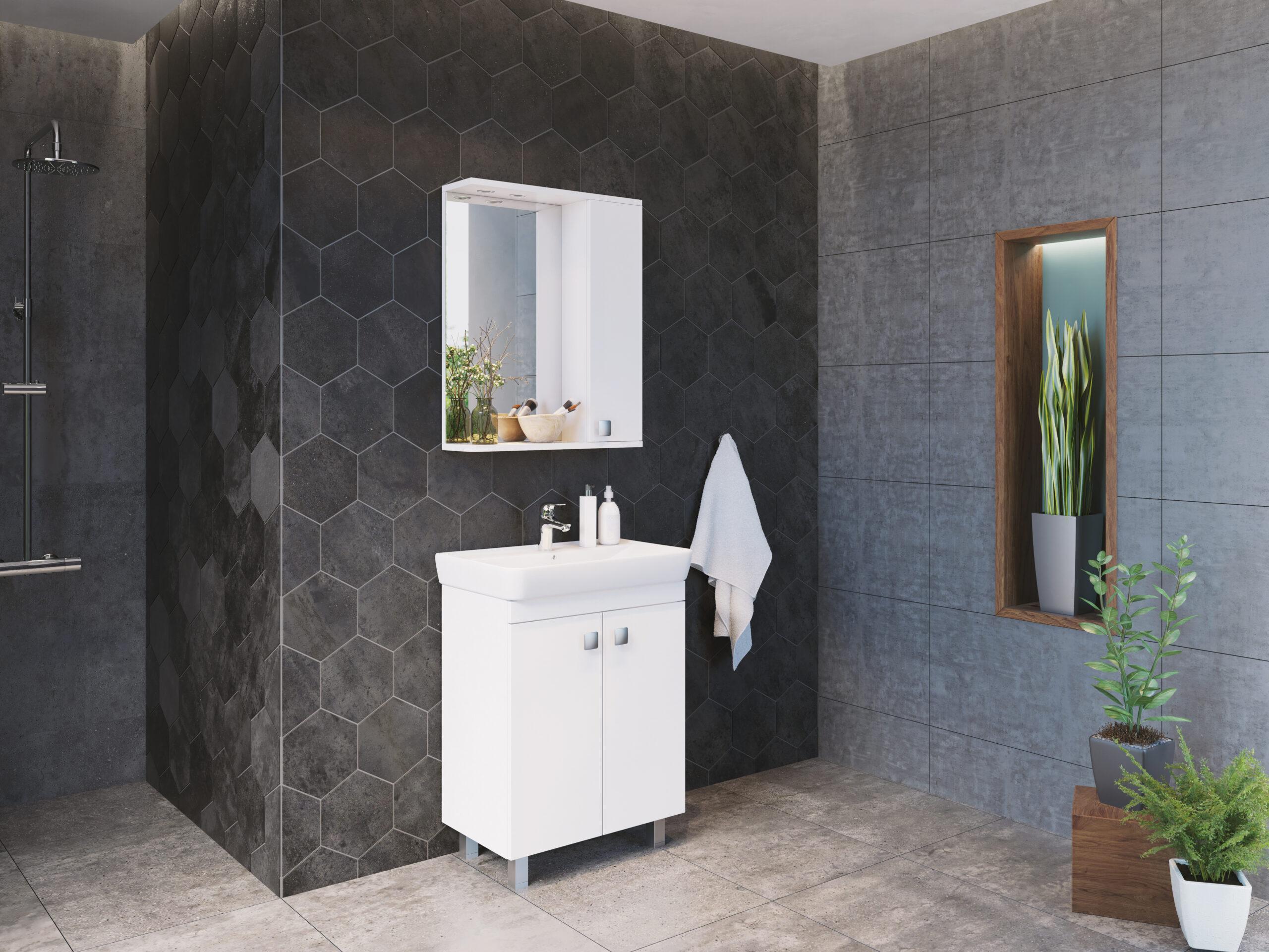 Slika proizvoda ARMAL SIMPLY BAZA Š60 bijela mat; bijela sjaj; 2 vrata; 52,4x37x77 cm;