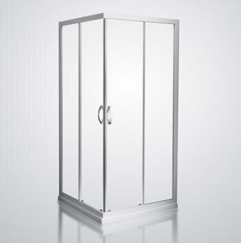 Slika proizvoda ARMAL DOMINO TUŠ KABINA KVADRATNA 80 KLIK krom profil; mutno staklo 6 mm, 80x80x190