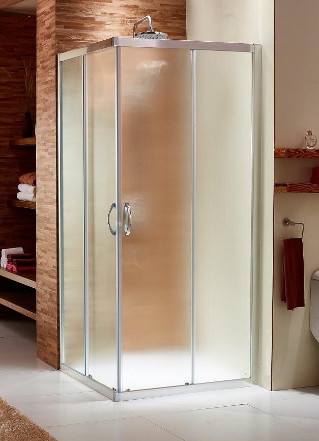 Slika proizvoda ZZ ARMAL DOMINO TUŠ KABINA KVADRATNA 80 KLIK krom profil; mutno staklo 6 mm, 80x80x190