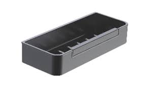 Slika proizvoda ARMAL MARIS POLICA ZA TUŠ SA BRISAČEM STAKLA, CRNA crno 12,1x29x5,3 cm