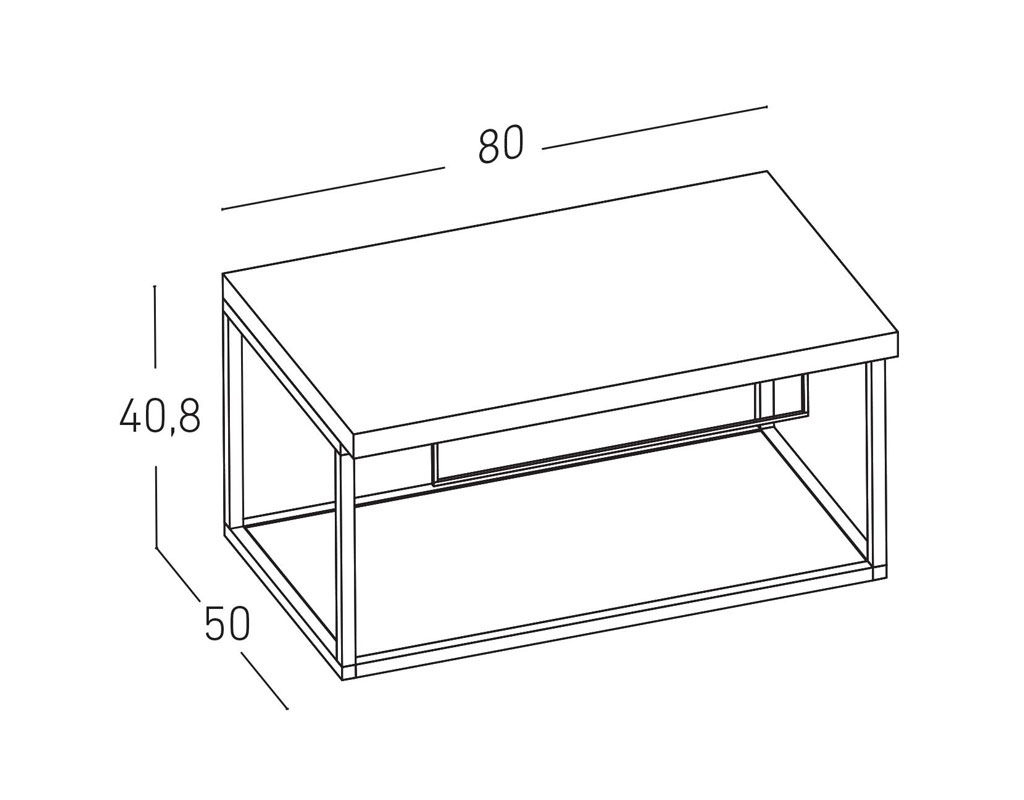 Slika proizvoda ARMAL INDY BAZA VISEĆEG ELEMENTA ZA UMIVAONIK Š80 hrast; 80x50x40,8 cm