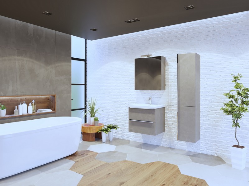 Slika proizvoda ARMAL IBIZA BAZA Š75 VISEĆI ELEMENT- 2 LADICE svijetli beton; 2 ladice slimbox; ručkica; 76x43x49 cm