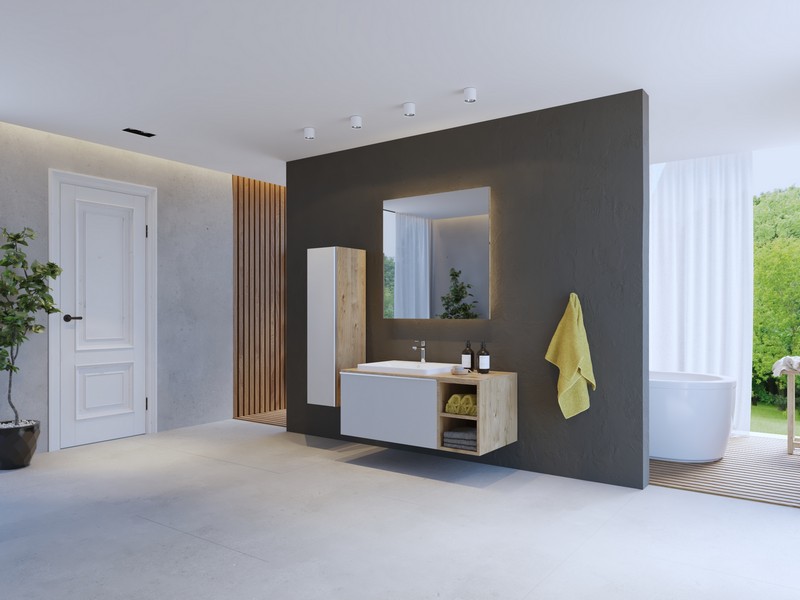 Slika proizvoda ARMAL FREZIA BIJELA HRAST BAZA S 1 LADICOM 110x53,5x45,5 cm VISEĆI ELEMENT 1 SOFCLOSE LADICA I POLICA, KORPUS HRAST, FRONTA BIJELA MAT, PLOČA HRAST