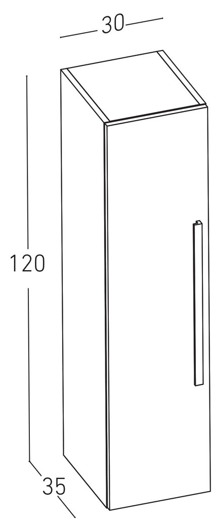 Slika proizvoda ARMAL ZETA SIVA MAT ORMARIĆ VISEĆI 30x35x120 cm