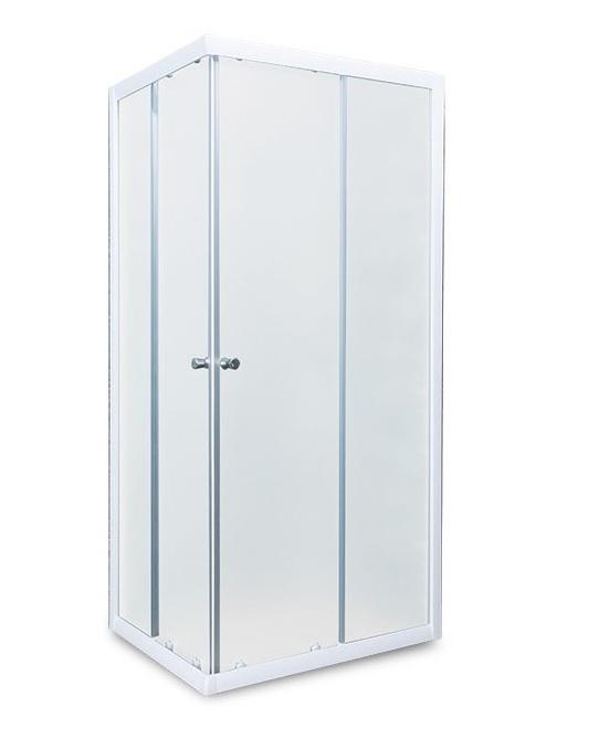 Slika proizvoda ARMAL BASIC TUŠ KABINA KVADRATNA 80 EASY bijeli profil; mutno staklo 5 mm, 80x80x190