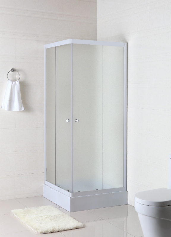 Slika proizvoda ARMAL BASIC TUŠ KABINA KVADRATNA 90 EASY bijeli profil; mutno staklo 5 mm, 90x90x190